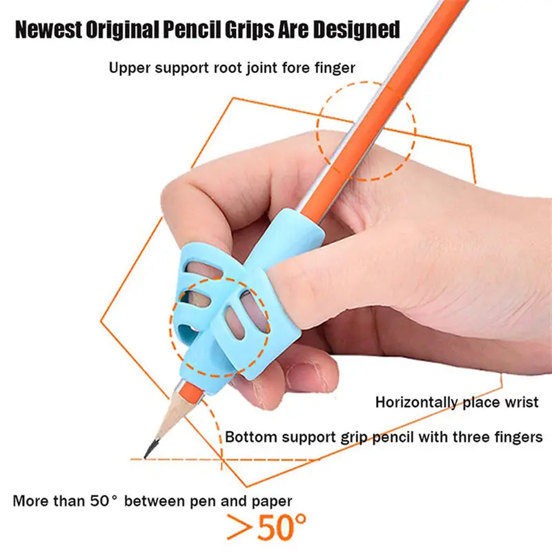 a hand holding a pencil with a pen in it