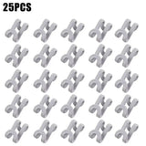 25 pcs white plastic plastic clips for clothes, shoes, bags, bags