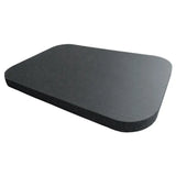 a black foam pad with a white background