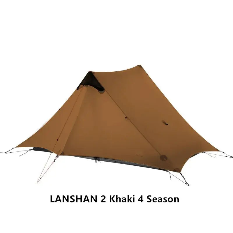 the north face tent with the front door open