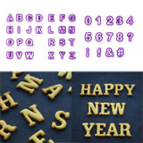 a number of letters and numbers with the words happy new year