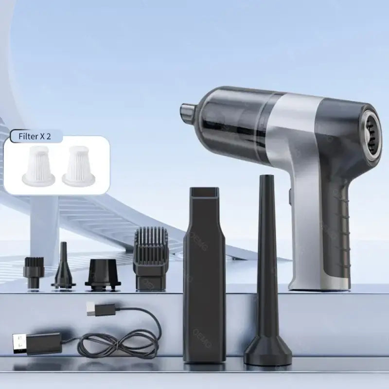 a close up of a hair dryer and other items on a table