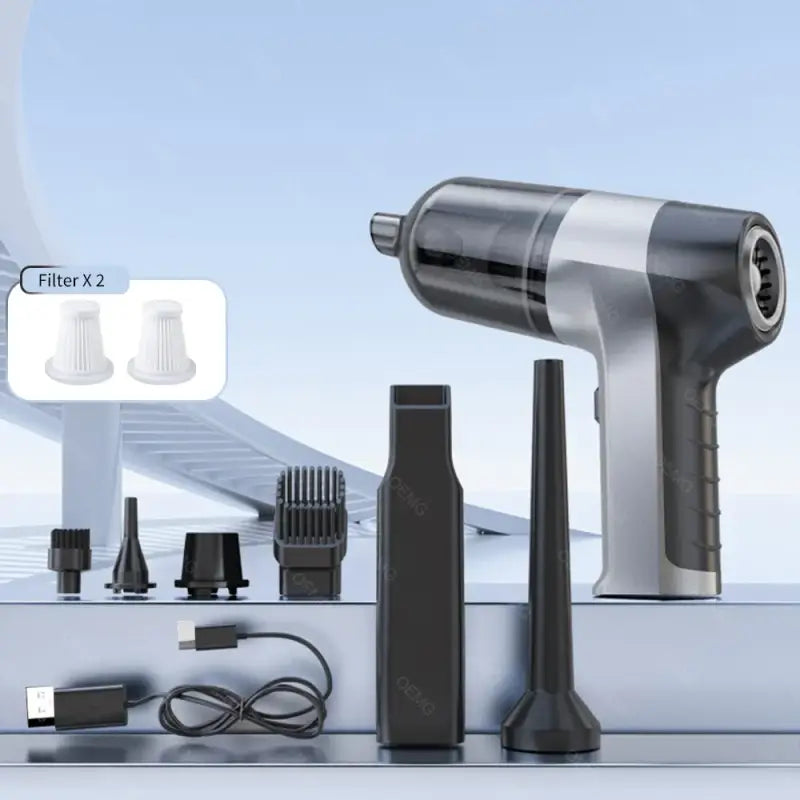 a close up of a hair dryer and other items on a counter