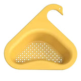 a yellow plastic triangle shaped dish with stars