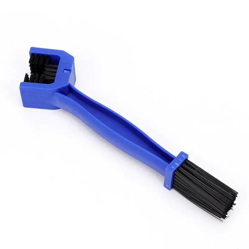 a blue brush with black bristles