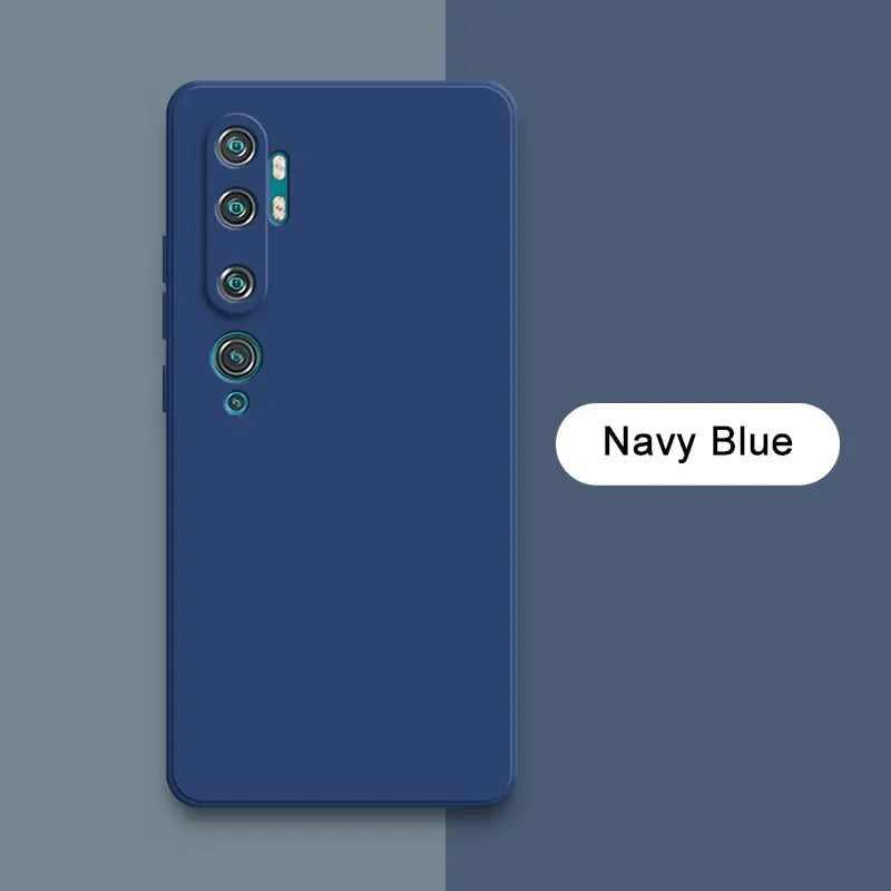 the back of a blue oneplar phone with the text navy blue