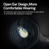 Open-ear wireless headphones.