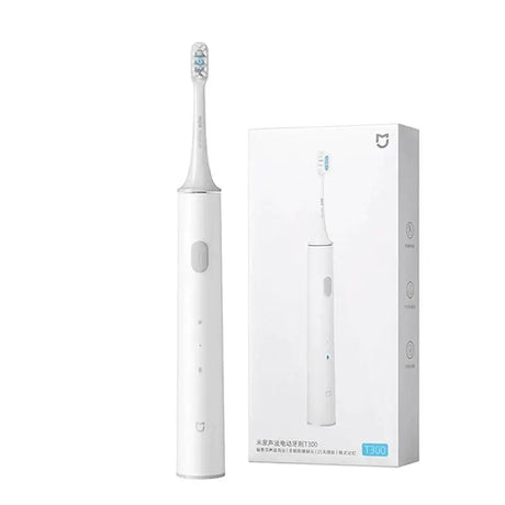 Oral care sonic plus toothbrush system with dual brush and brush, white