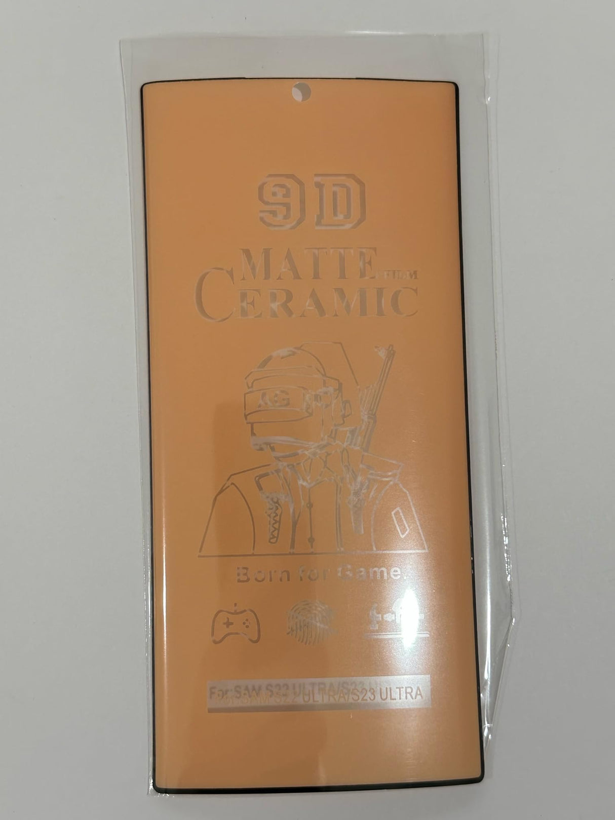Orange 9D matte ceramic screen protector.