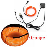 a close up of a orange cord with a usb cable