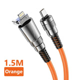an orange cable with a white background