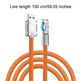 an orange cable with a white cable and a blue cable