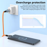 an orange charging device with a white background