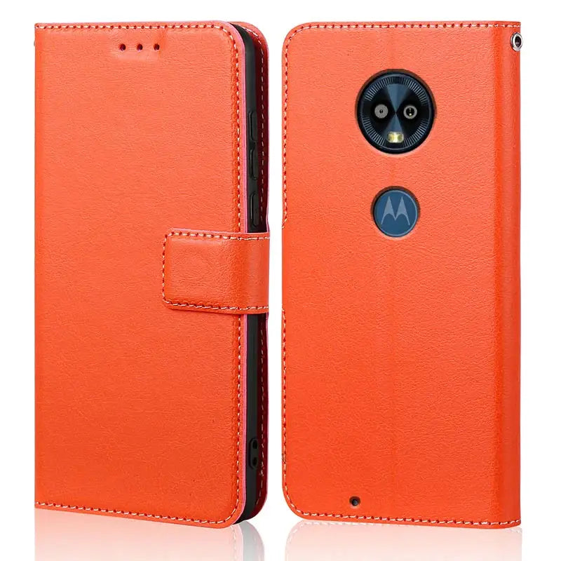 orange leather flip case for motorola z2