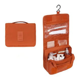 a large orange travel bag with a zipper closure