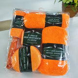 a package of orange micro towels