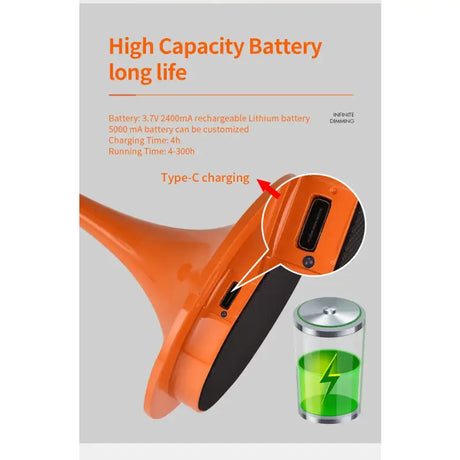 The orange portable electric hair dryer