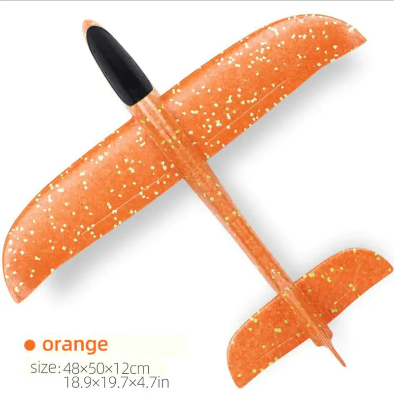 orange glitter airplane
