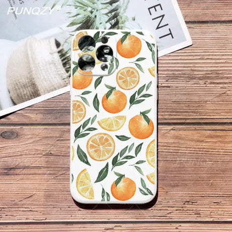 Oranges and leaves phone case