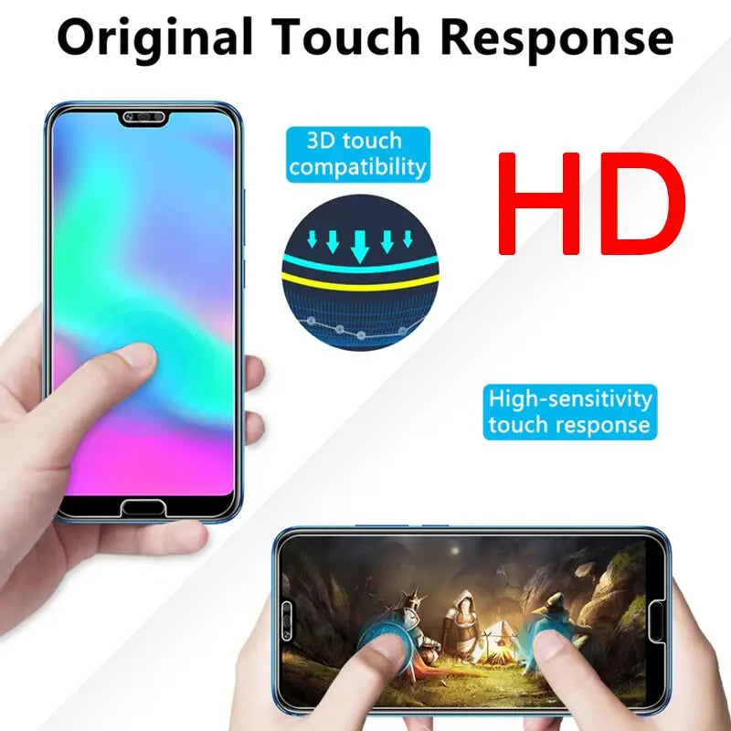 a person holding a phone with the text,’original touch response ’