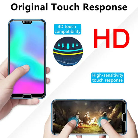 a person holding a phone with the text,’original touch response ’