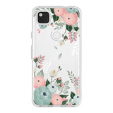 the back of a clear case with a floral pattern