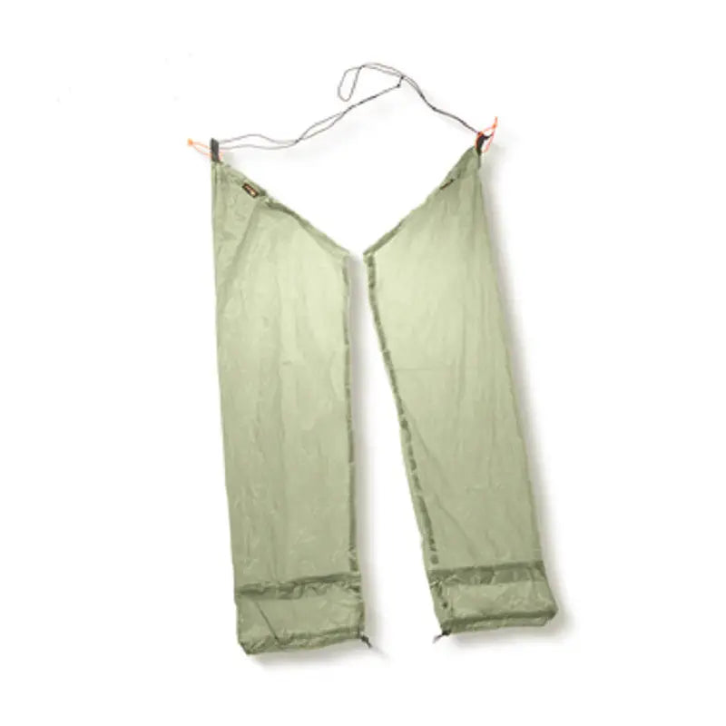 a green garment hanging on a hanger