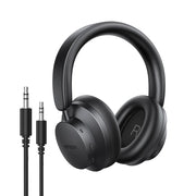 Over-ear headphones with an attached audio cable.