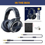 Over-ear headphones with a sleek black and silver design.