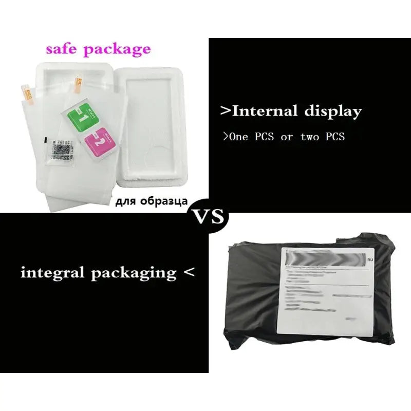 a close up of two pictures of a package and a package of items