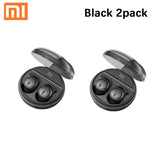 a pair of black 2 pack earphones with a white background