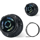 a pair of black and blue leds with a black wire