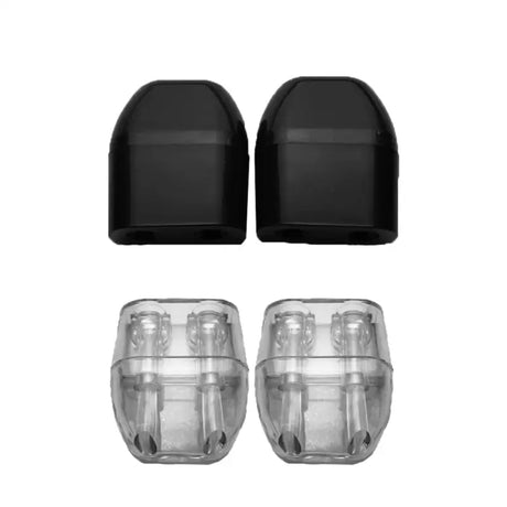 a pair of black and clear plastic ear plug covers