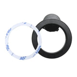 a pair of black and white plastic rings