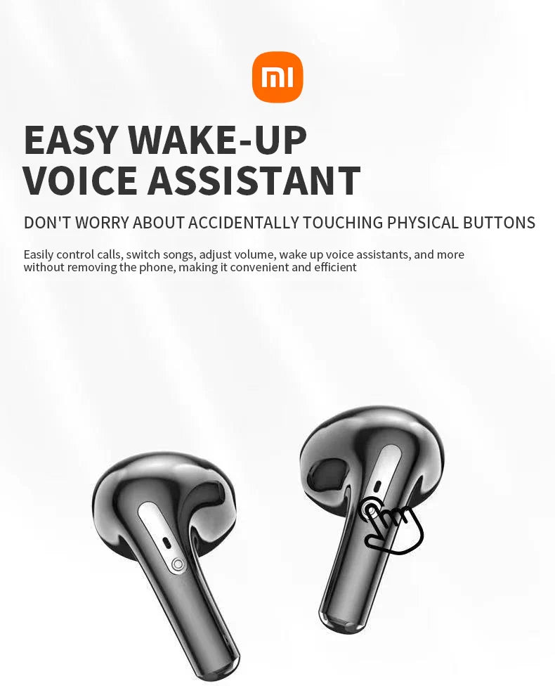 Pair of black wireless earbuds with touch-sensitive controls.