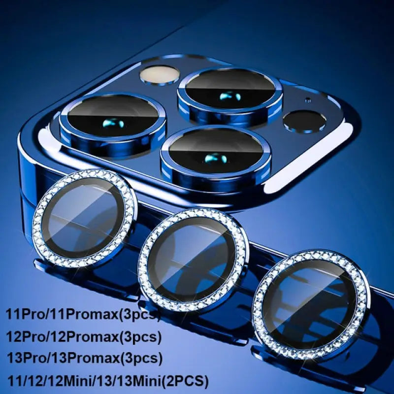 a cell phone with three circular lenses on it