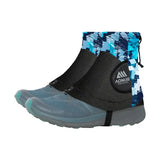 a pair of blue and black snow boots