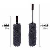 a diagram of a pair of cleaning brushes with a length guide