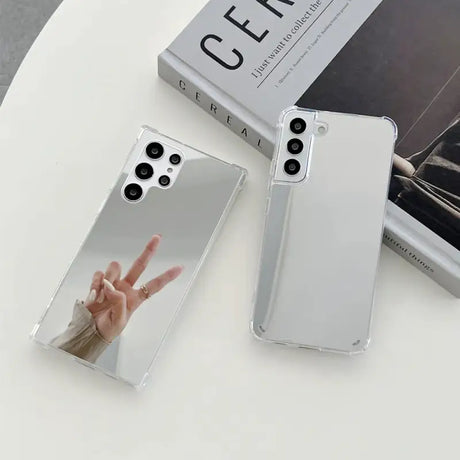 A pair of clear cases on a table