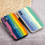 a pair of colorful striped iphone cases