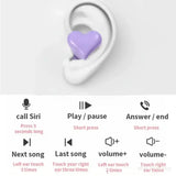 a pair of earphones with a purple heart