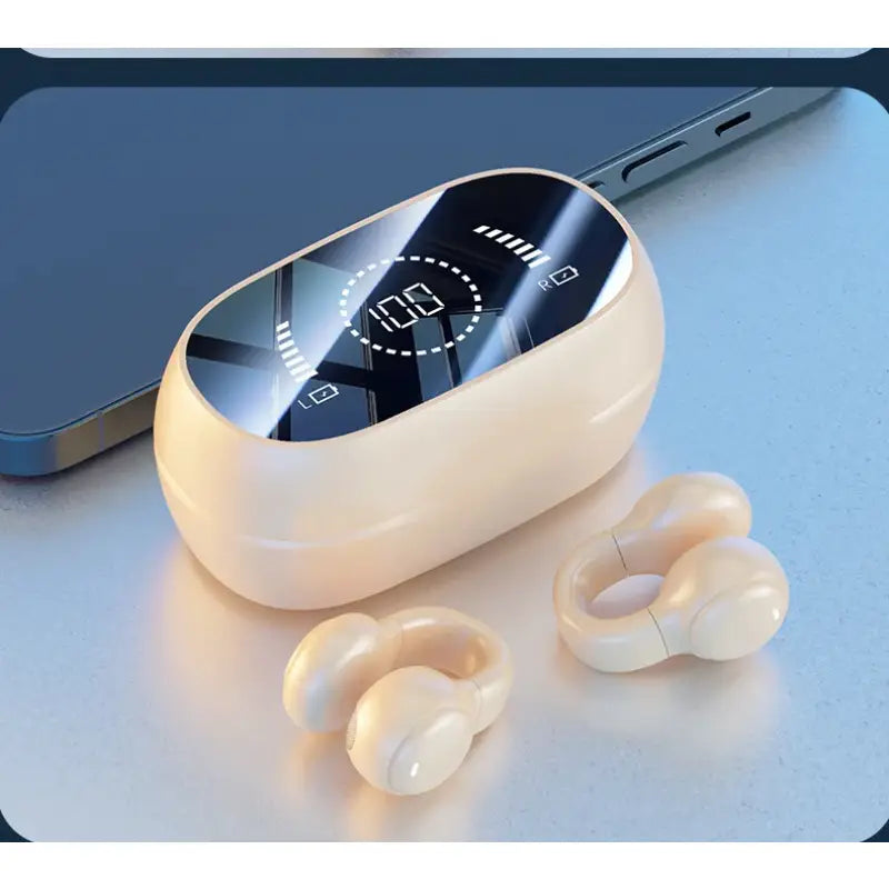 a pair of earphones on a table
