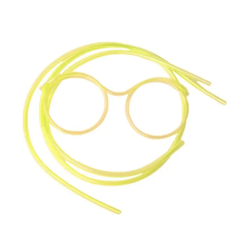 a pair of glasses and a pair of yellow rubber bands
