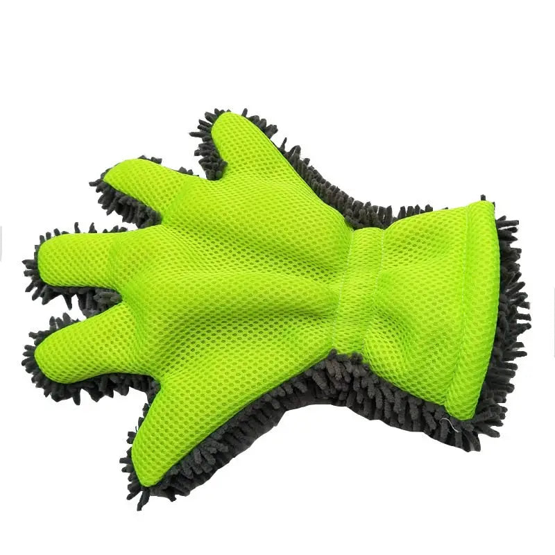 a pair of gloves with a green and black color