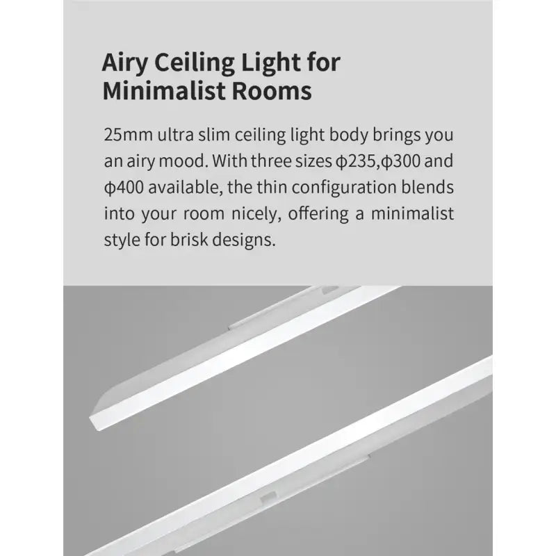 a pair of leds with the text, air ceiling light for minimalism