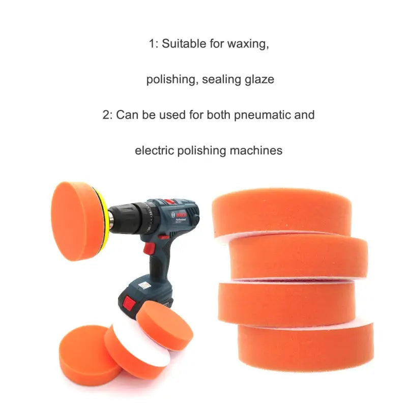 a pair of orange foam tape and a drill