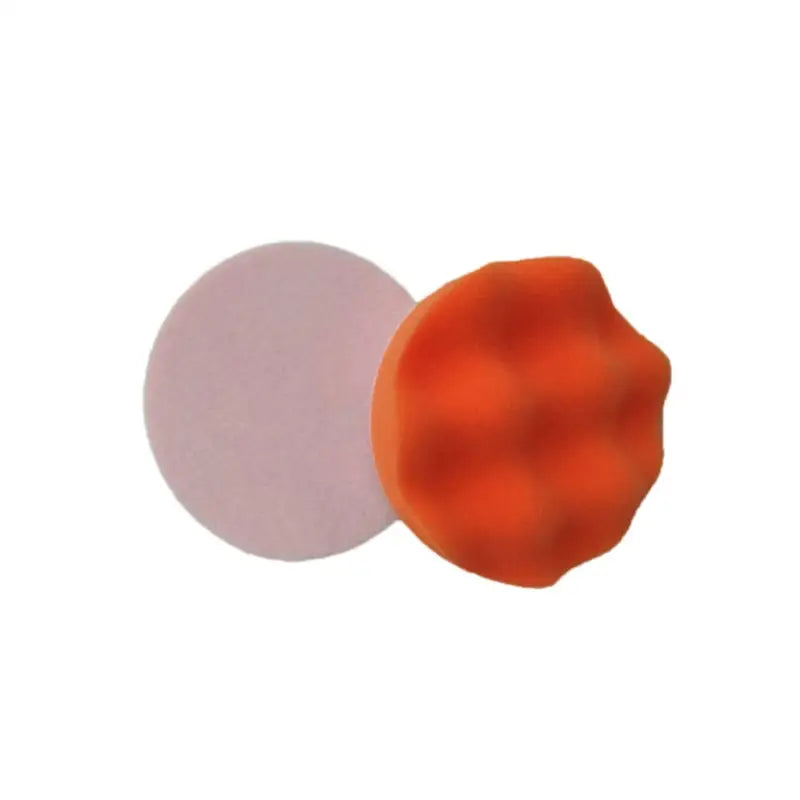 a pair of orange and white circles