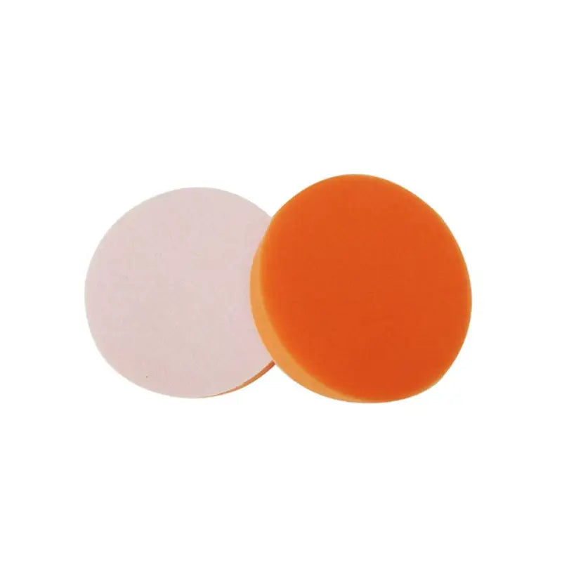 a pair of orange and white foam pads