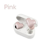 a pair of pink heart shaped earphones