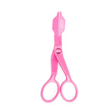 a pair of pink scissors on a white background